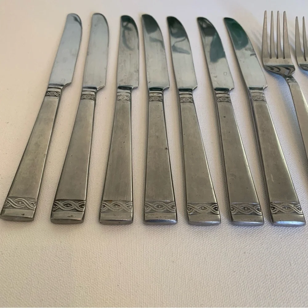 Cambridge Stainless Flatware Danielle Dinner Forks Knives Spoons Set of 12 Pcs